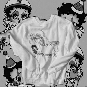 Betty Boop homecoming shirt white sleeve 1990 sweater